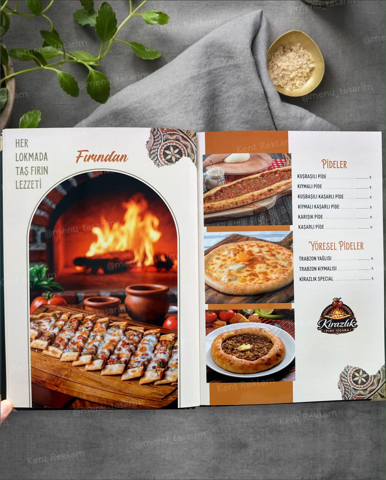 KİRAZLIK PİDE IZGARA BURSA  kurumsal restoran cafe menü tasarımı ve baskısı
